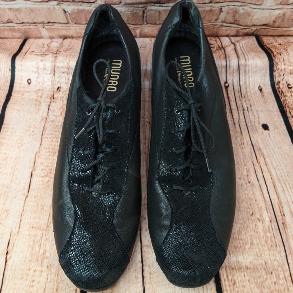 Munro Sneakers Black Sydney Leather Women's Size 11 N 0206